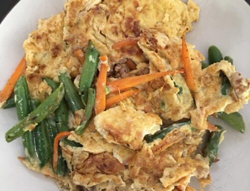 Beans and carrot omelette