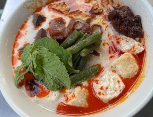 A delicious bowl of Penang White Curry Mee